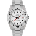 Rolex DateJust Turn-O-Graph Thunderbird Steel White Red 36mm Fluted 116264 Watch