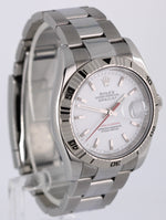 Rolex DateJust Turn-O-Graph Thunderbird Steel White Red 36mm Fluted 116264 Watch