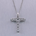 Modern 14k White Gold 1.33ctw Diamond Cross 20" Necklace