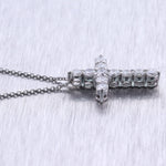 Modern 14k White Gold 1.33ctw Diamond Cross 20" Necklace