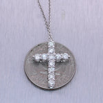 Modern 14k White Gold 1.33ctw Diamond Cross 20" Necklace