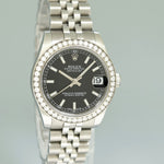 2021 NEW PAPERS Ladies Rolex DateJust  31mm Jubilee Black Diamond 178384 Watch Box