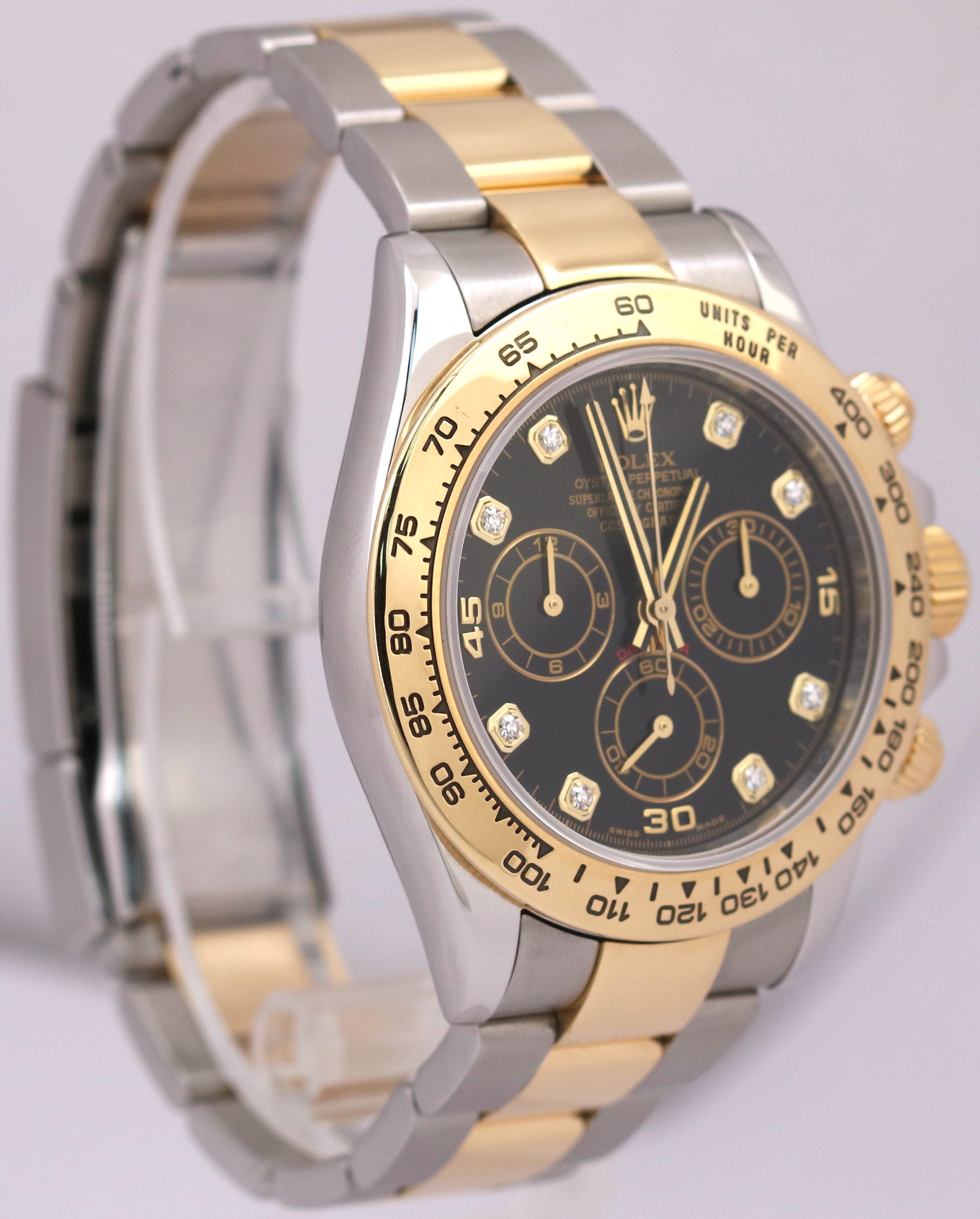 Rolex Daytona BLACK DIAMOND Two-Tone 18K Yellow Gold Stainless Steel 116503