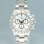 2001 MINT Rolex Daytona 116520 White Dial Chronograph Steel 40mm Watch Box