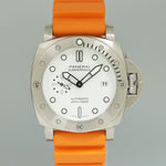 2023 NEW PAPERS Panerai PAM01226 Luminor Orange Submersible White Steel Watch