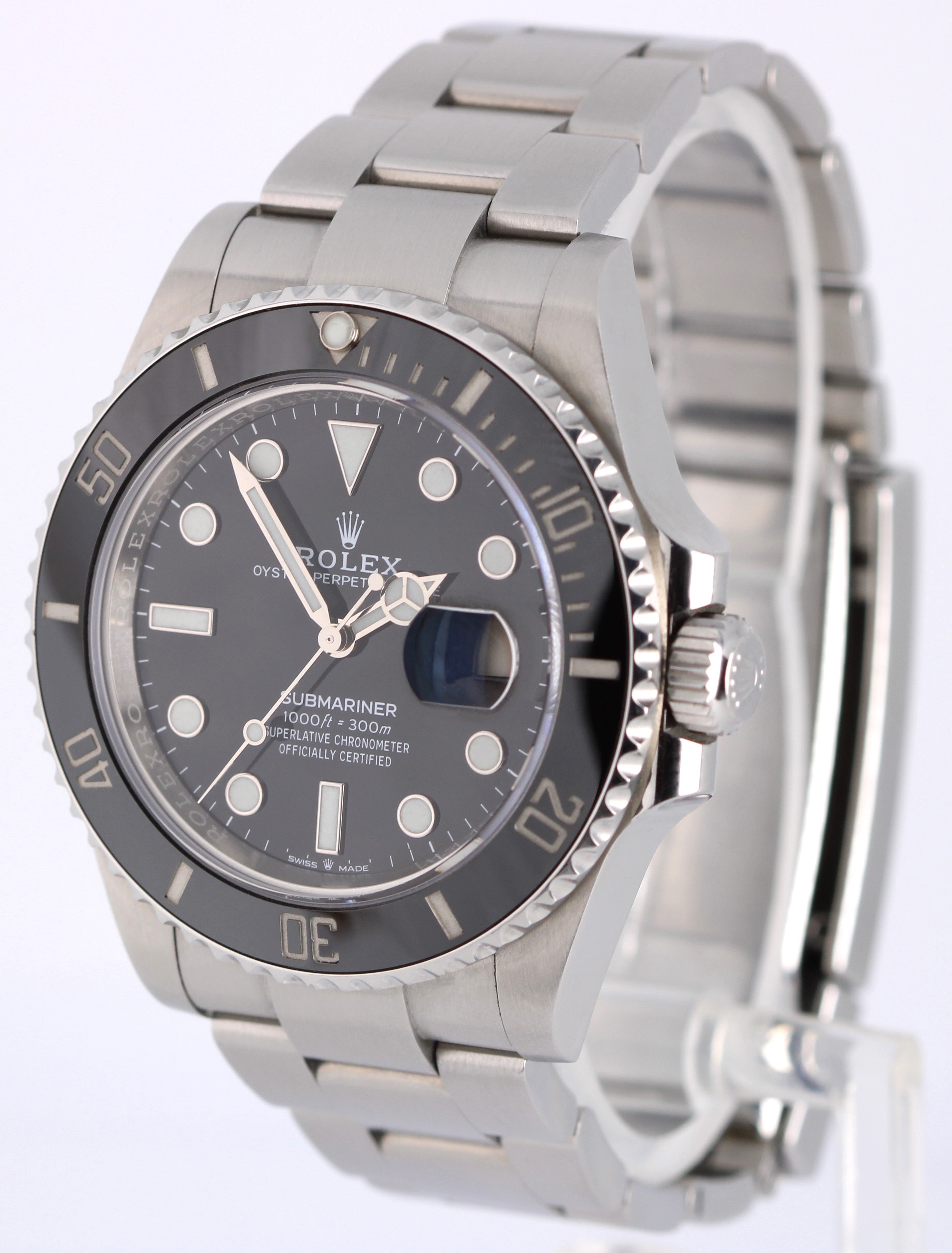 JAN 2024 Rolex Submariner Date Stainless Steel Black 41mm 126610 LN Oyster Watch