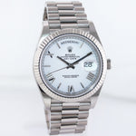 2019 MINT Rolex Day Date 40 White Gold President White Roman 228239 Watch Box