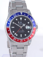 2002 Rolex GMT-Master 2 Pepsi 40mm Steel 16710 NO HOLES Black Watch Box