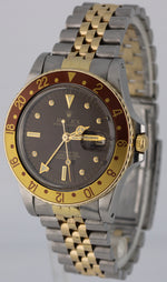 VINTAGE Rolex GMT-Master ROOT BEER Two-Tone Gold Brown NIPPLE 40mm 16753 Watch