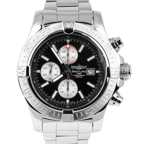 Breitling Super Avenger II Chronograph 48mm Steel Black Automatic Watch A13371