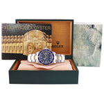 MINT Rolex Submariner 16613LB Gold Steel Two Tone Yellow Gold Sunburst Blue Dial Watch