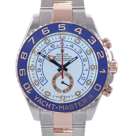 MINT Rolex Yacht-Master II 116681 Steel Everose Gold Blue hands 44mm Watch Box