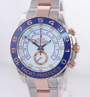 MINT Rolex Yacht-Master II 116681 Steel Everose Gold Blue hands 44mm Watch Box