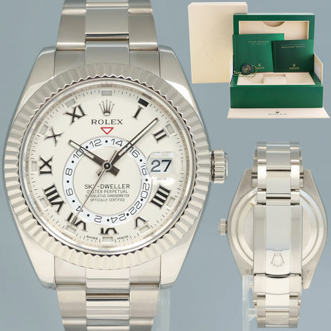 MINT 2018 Rolex Sky-Dweller White Gold Bracelet White Dial 326939 Watch Box