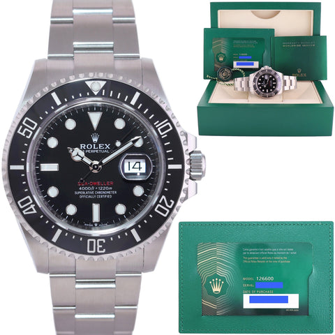 2021 MINT PAPERS Rolex Red Seadweller SD43 126600 43mm Mark II 2 Watch Box