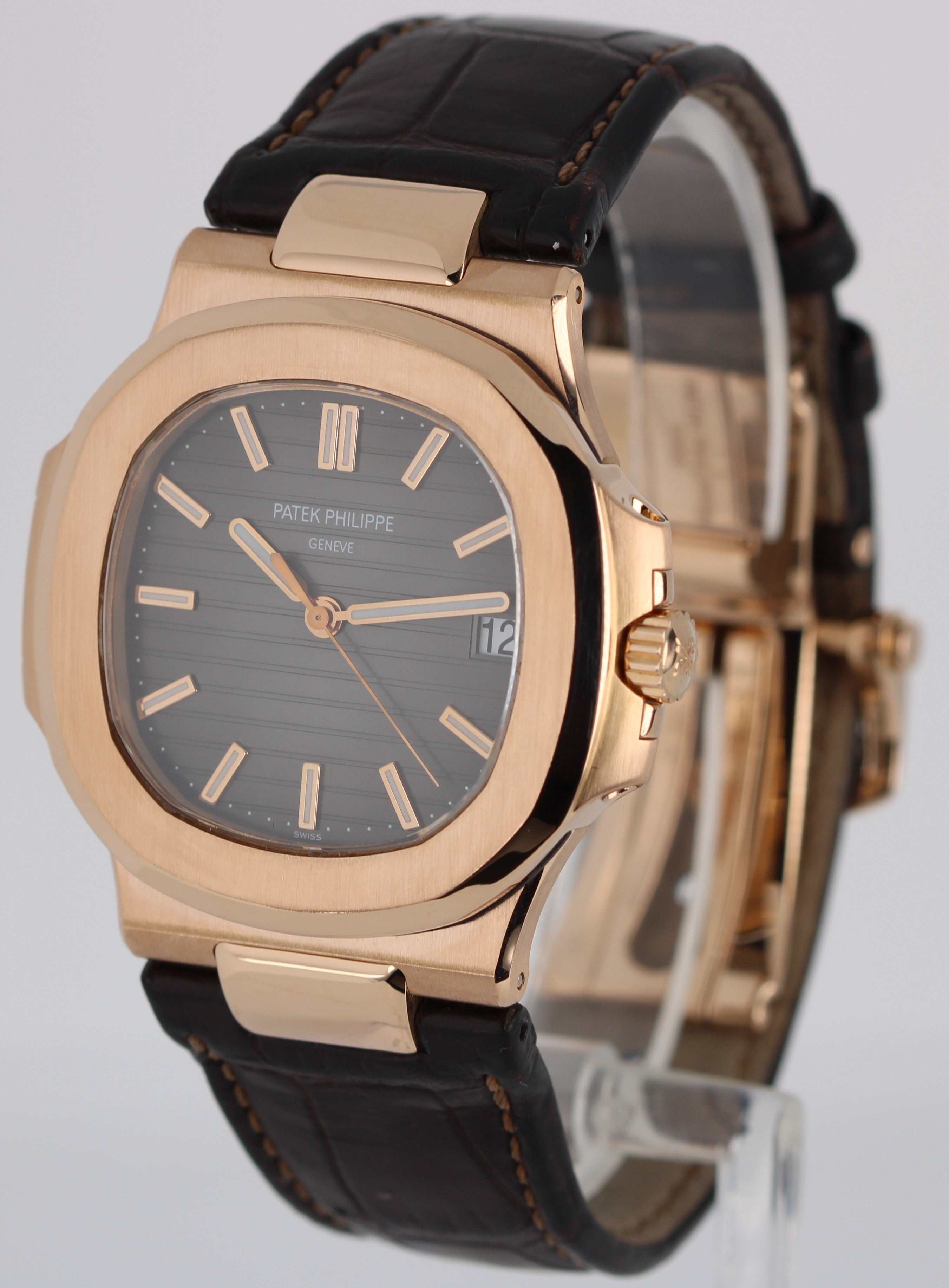 Patek Philippe Nautilus PAPERS 18k Rose Gold Gray 40mm 5711R-001 Watch BOX