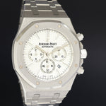 2016 PAPERS MINT Audemars Piguet Royal Oak Steel White Chrono 41mm Watch 26320ST