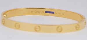 NEW 2023 PAPERS Cartier LOVE Bracelet Solid 18K Yellow Gold Size 19 AU 750 BOX