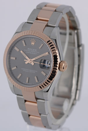 2022 Rolex DateJust 31mm Two-Tone 18k Rose Gold Steel Rhodium 278271 Watch BOX