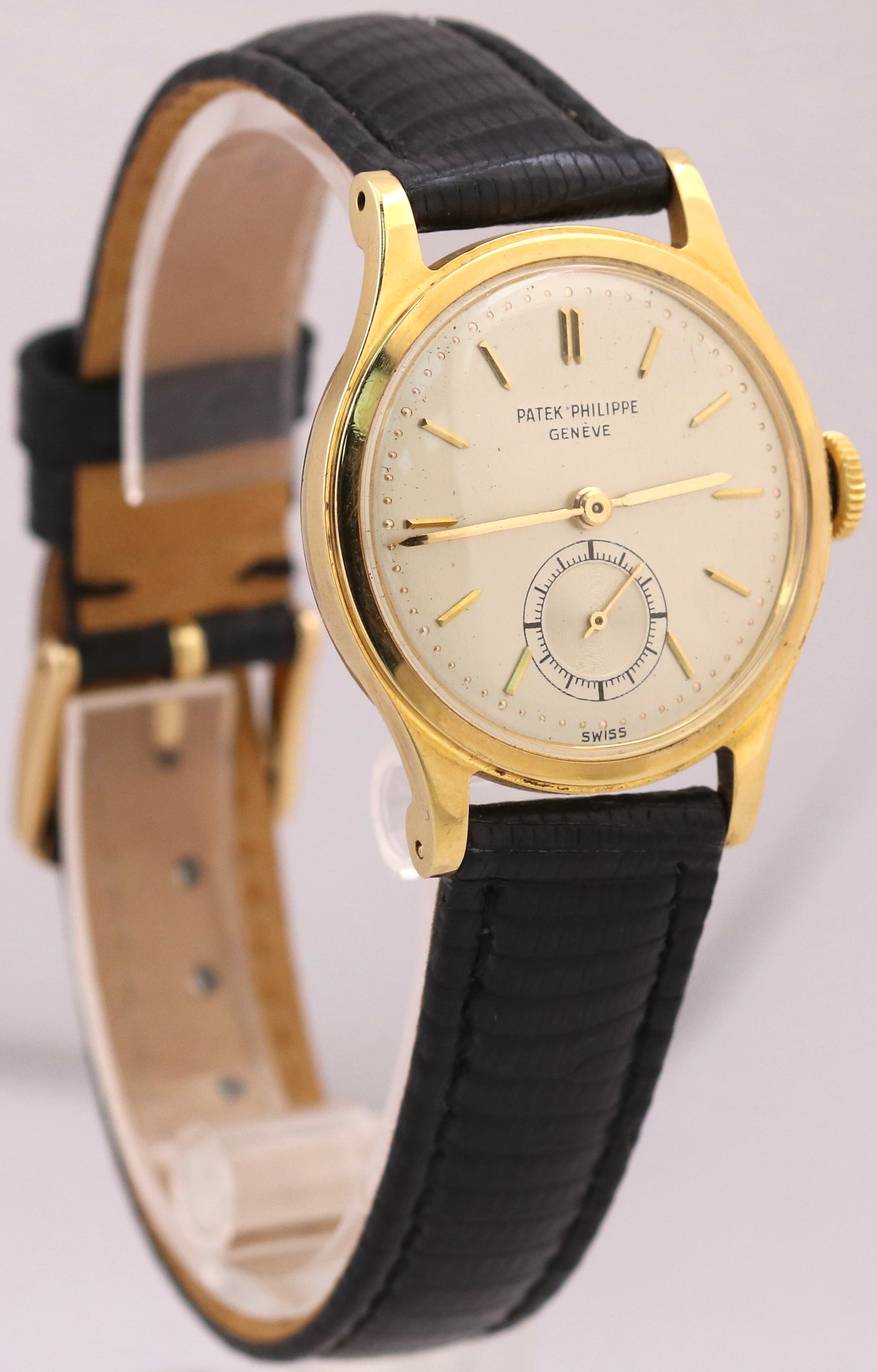 VINTAGE Patek Philippe Calatrava 30.5mm Manual 18K Yellow Gold Leather 2451 BOX