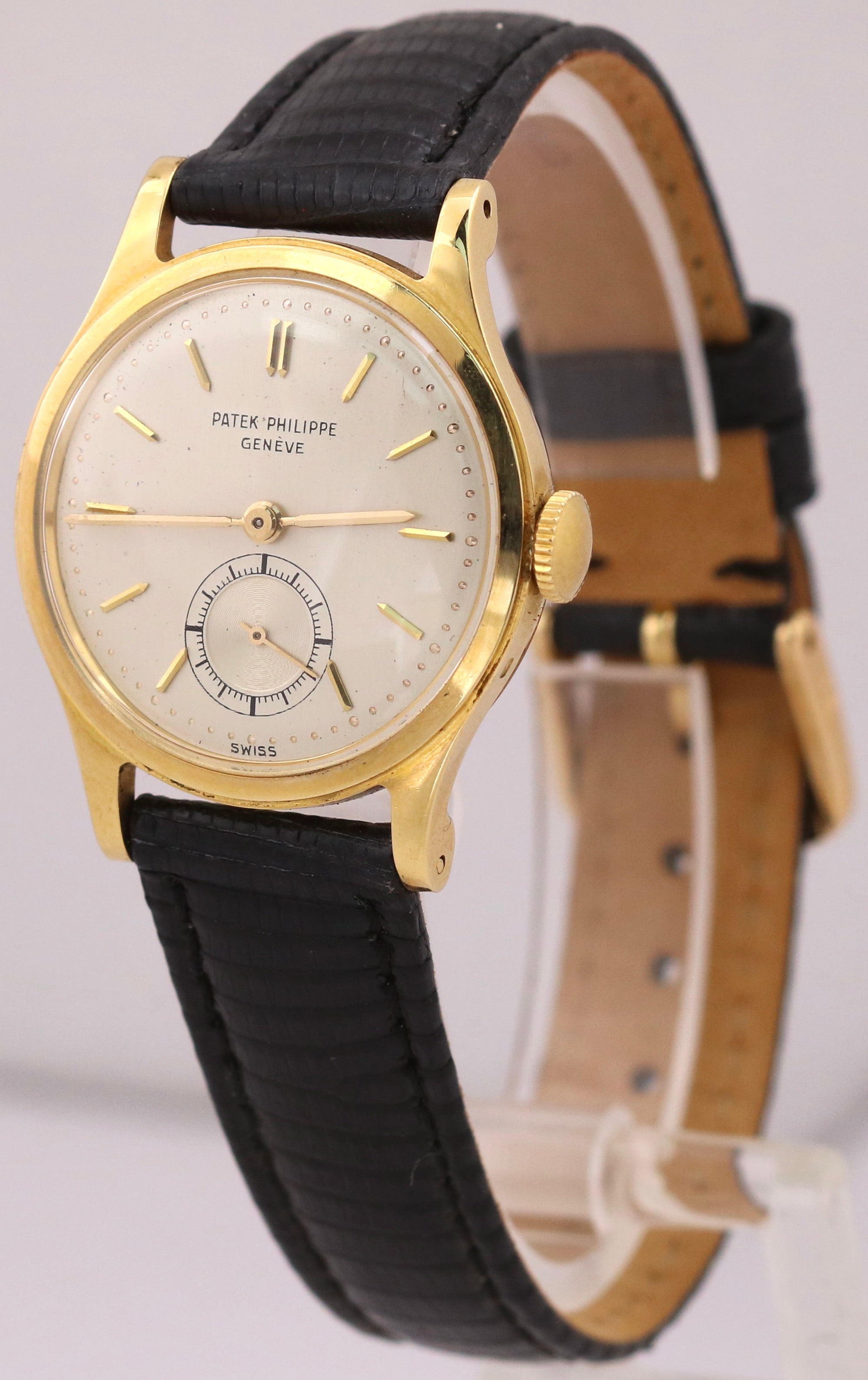 VINTAGE Patek Philippe Calatrava 30.5mm Manual 18K Yellow Gold Leather 2451 BOX