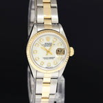 Diamond Pearl Ladies Rolex DateJust 26mm 69173 Two Tone Gold Steel Oyster Watch