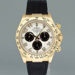 2015 MINT Rolex Daytona Cosmograph White Panda 116518 Yellow Gold Leather Watch Box