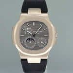 MINT PAPERS Patek Philippe Nautilus White Gold Leather 5712G Moonphase Watch Box