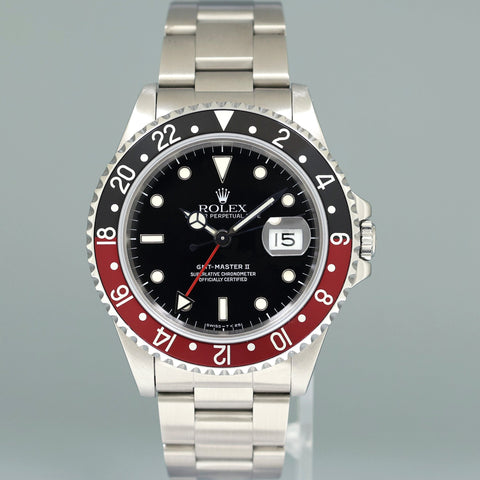 1991 MINT Rolex GMT-Master II Coke Red Black Steel 16710 40mm Watch Box