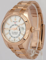 2023 Rolex Sky-Dweller 18K Rose Gold WHITE Oyster Fluted Everose 42mm 326935 BOX