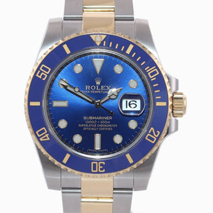 2018 MINT Rolex Submariner Blue Ceramic 116613LB Two Tone Yellow Gold Watch Box