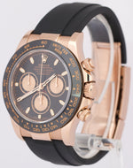 MINT 2023 Rolex Daytona BLACK 18K Rose Gold Oysterflex Watch 116515 LN BOX