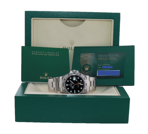 2021 NEW PAPERS Rolex Explorer II 42mm 226570 Black Stee 42mm Date Watch Box