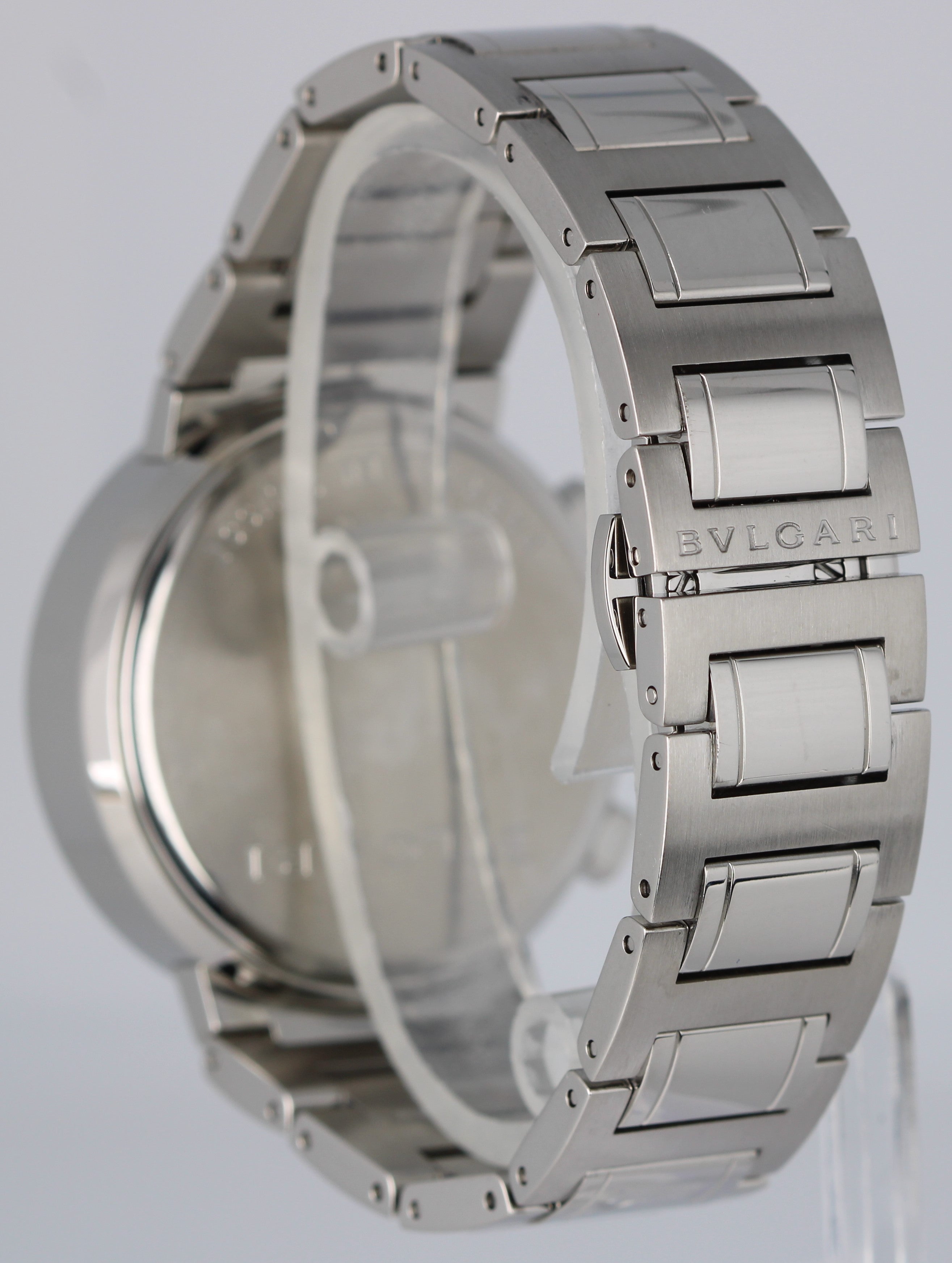 MINT Bulgari Chronograph 38mm BB38SSCH Date Stainless Automatic Silver Watch