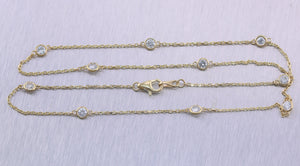 14k Yellow Gold 1.45ctw Diamonds By The Yard 18" Necklace