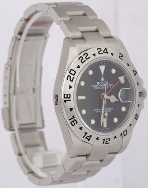 NEW STICKERED Rolex Explorer II 40mm BLACK Steel REHAUT 3186 Watch 16570 BOX