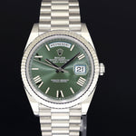 2024 NEW Rolex Platinum Fluted President 40mm Olive Green Roman 228236 Watch Box