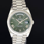2024 NEW Rolex Platinum Fluted President 40mm Olive Green Roman 228236 Watch Box