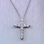 14k White Gold 1.01ctw Diamond Cross 20" Necklace