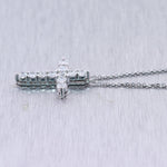 14k White Gold 1.01ctw Diamond Cross 20" Necklace