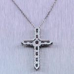 14k White Gold 2.10ctw Diamond Cross 20" Necklace