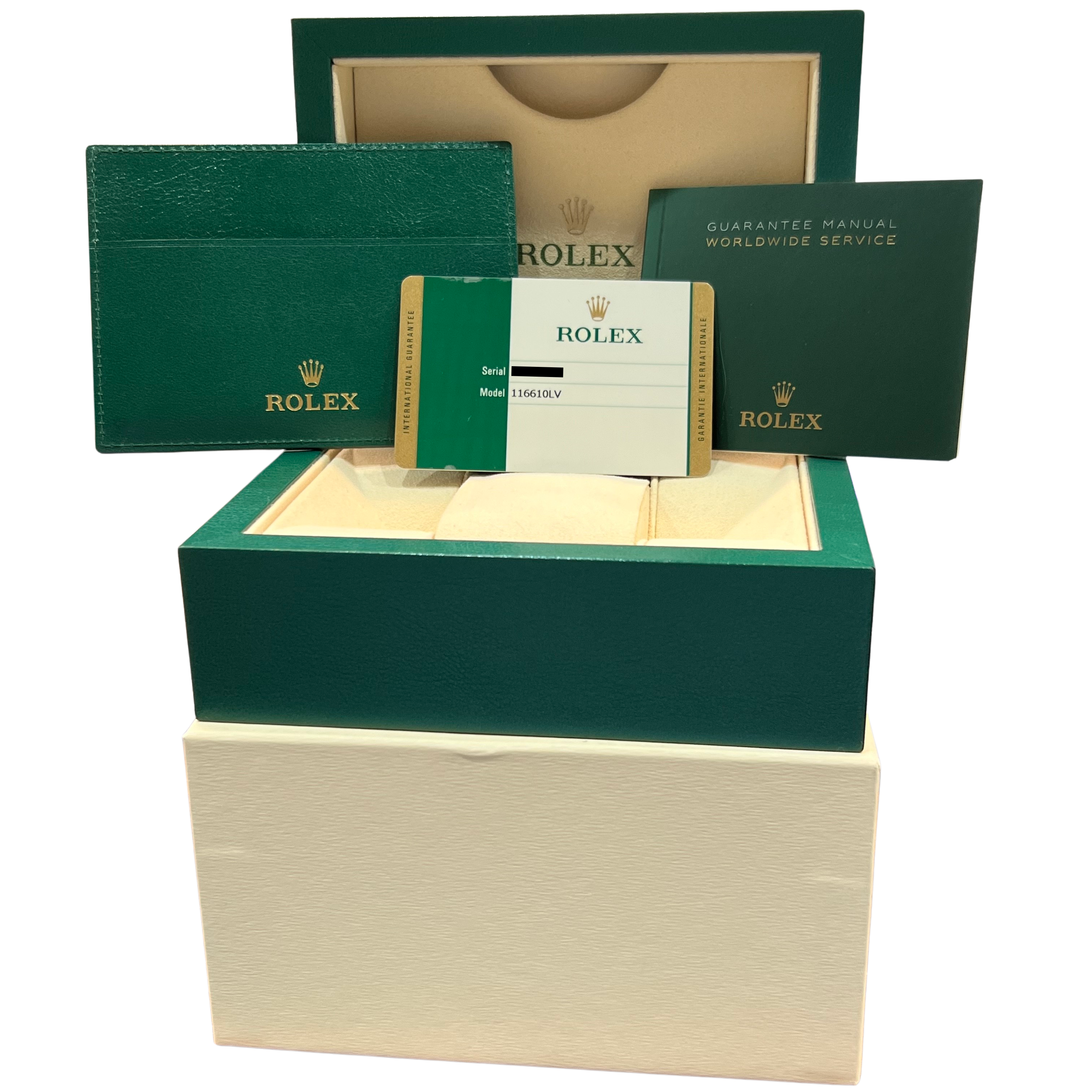 MINT PAPERS Rolex Submariner Date HULK Green Ceramic Watch 40mm 116610 LV BOX