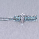 14k White Gold 2.10ctw Diamond Cross 20" Necklace