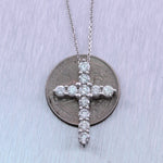 14k White Gold 2.10ctw Diamond Cross 20" Necklace