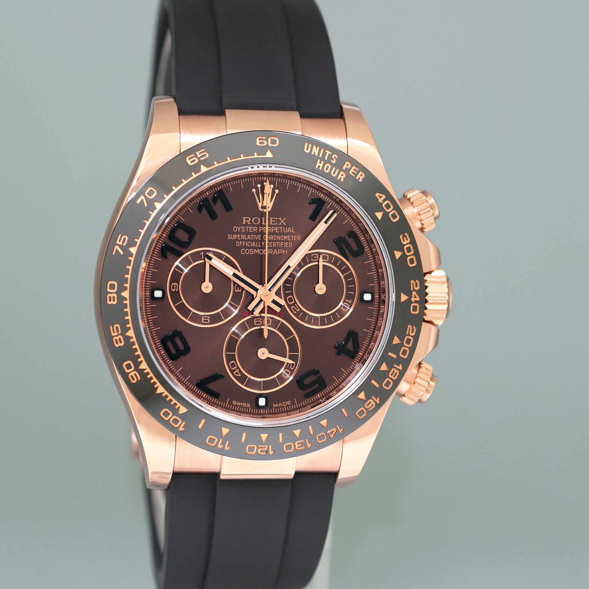 NEW 2022 Rolex Daytona Chocolate Arabic Ceramic 116515 Rose Gold 40mm Watch Box