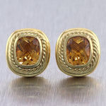 David Yurman 18k Yellow Gold Citrine Earrings
