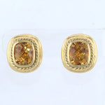 David Yurman 18k Yellow Gold Citrine Earrings