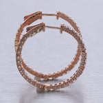 14k Rose Gold 2.60ctw Diamond In & Out Hoop Earrings