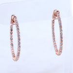 14k Rose Gold 2.60ctw Diamond In & Out Hoop Earrings