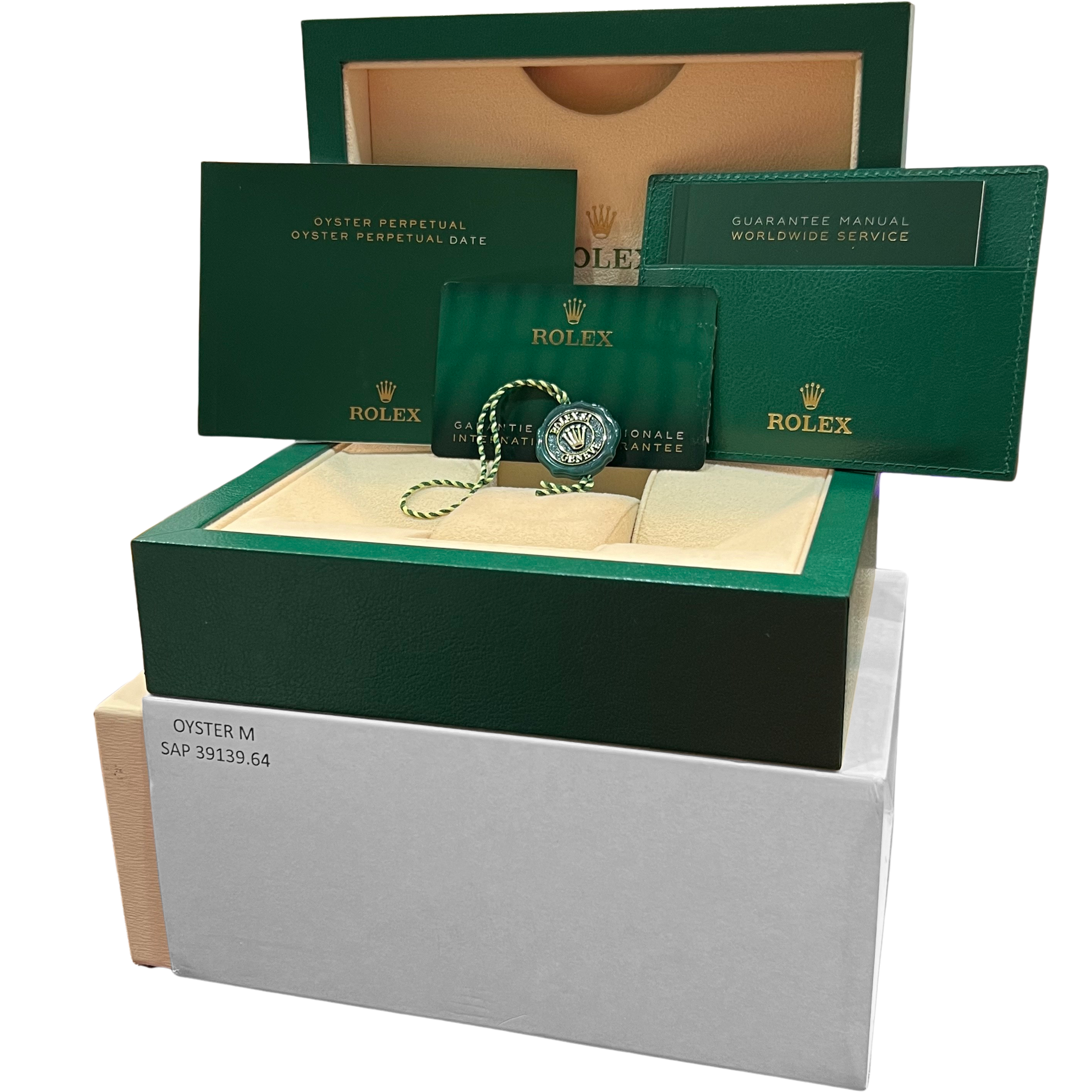 2022 NEW PAPERS Rolex Oyster Perpetual 41mm GREEN Stainless Watch 124300 BOX